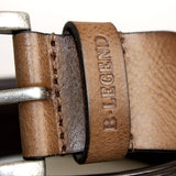 Ceinture beige homme en cuir B. Legend (zoom sur le passant)