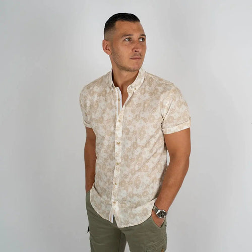 Chemise homme beige imprimé fleuri Blacks Legend