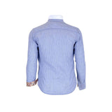 Chemise bleu ciel rayée à manches longues BACK TO LEGEND (vue de dos)