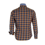Chemise à manches longues marron en flanelle brossée (vue de dos)