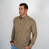 Chemise homme à manches longues beige imprimé fleural BLACKS LEGEND