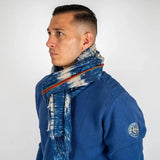 Foulard écharpe en laine bleu effet tye and dye - BACK to LEGEND