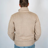 Gilet boutonné et torsadé beige BACK to LEGEND (vue de dos)