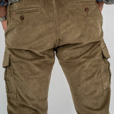 Pantalon cargo kaki en velours pour Homme Blacks Legend (vue de dos)
