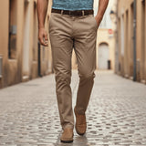 Pantalon chino beige pour homme en coton et élasthanne BACK to LEGEND