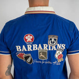 Polo bleu marine Barbarians multi-badge (vue de dos)
