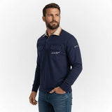Polo Homme bleu marine à manches longues Fanion BACK to LEGEND