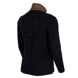 Polo Blacks Legend noir à manches longues siglé BL (vue de 3/4 arriere)