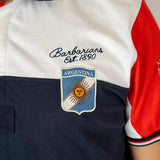 Polo tricolore multi-pays Barbarians BACK to LEGEND (zoom poitrine)