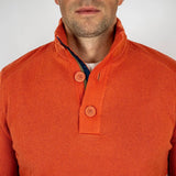 Pull camionneur boutonné orange pour hommes BACK to LEGEND (zoom col montant)