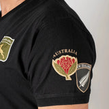 T-shirt Barbarians noir multi-nation (zoom épaule gauche)