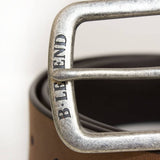 Ceinture beige homme en cuir B. Legend (zoom sur la boucle métallique)
