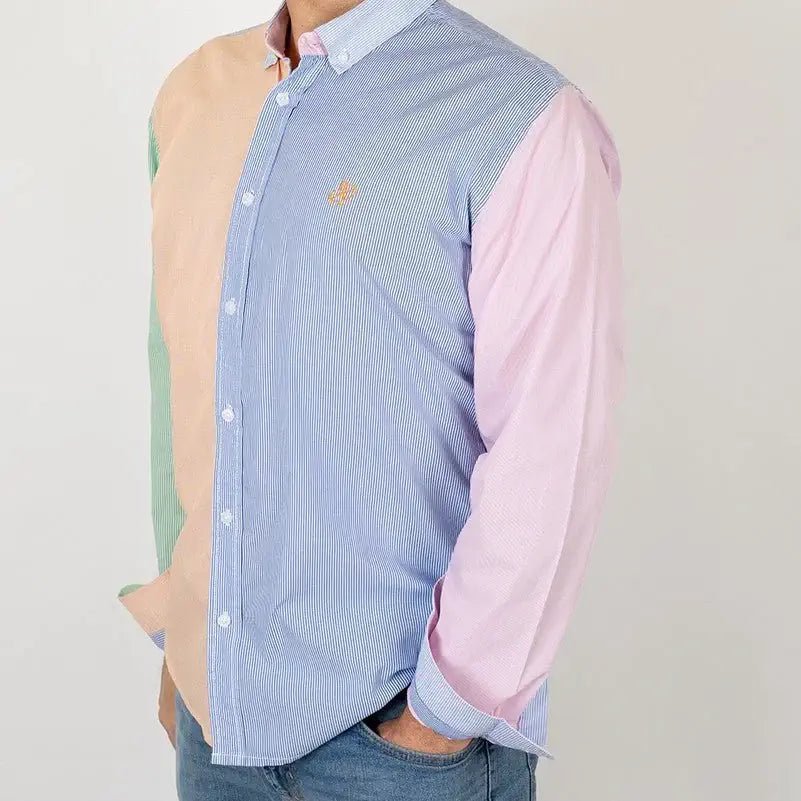 Chemise à manches longues rayée multicolore BACK to LEGEND (vue de profil)