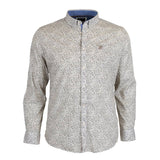 Chemise à manches longues blanche fleurie en popline