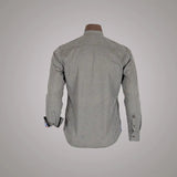 Chemise homme à manches longues marron en popline fantaisie (vue de dos)