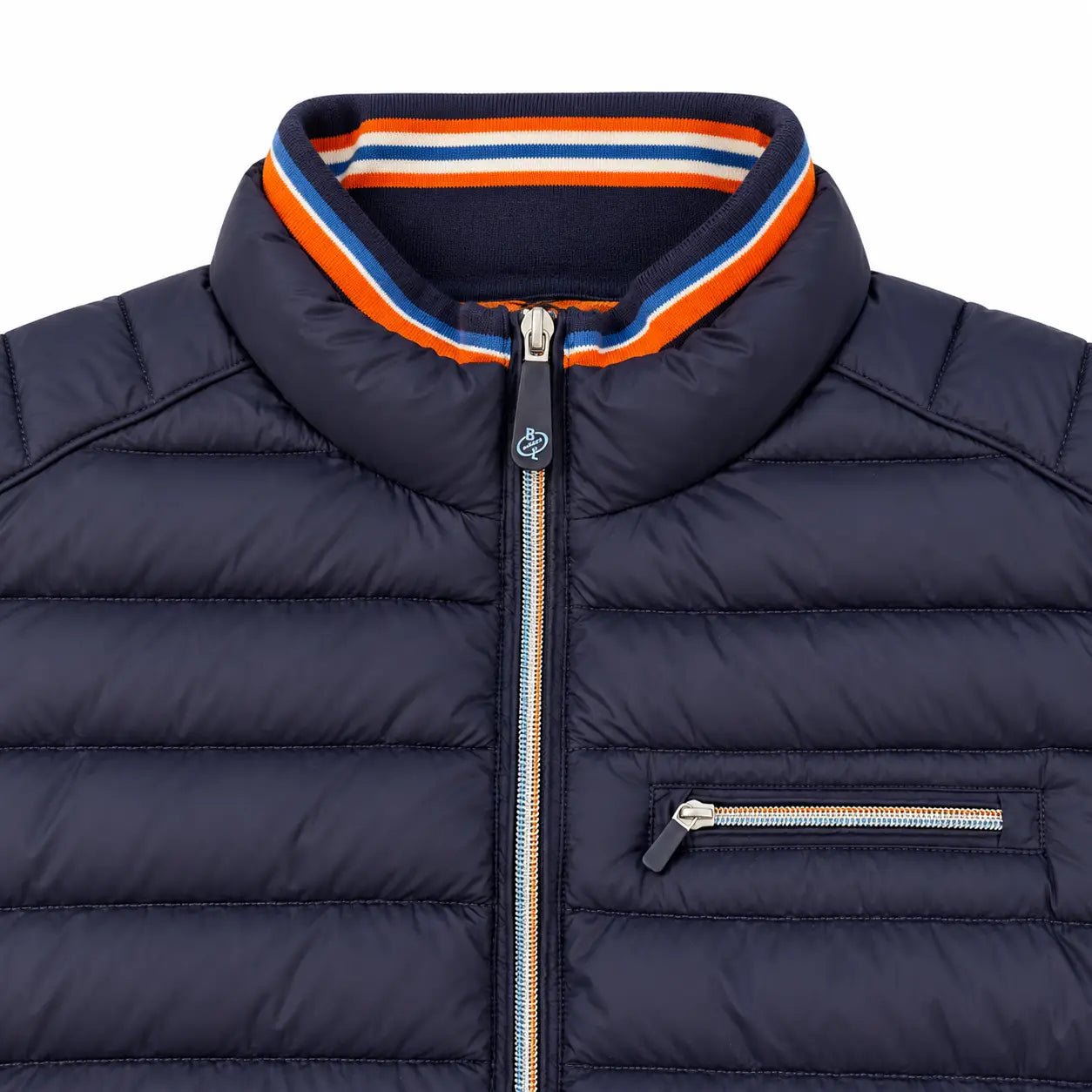 Doudoune homme doublée bleu marine BACK TO LEGEND (zoom poitrine)