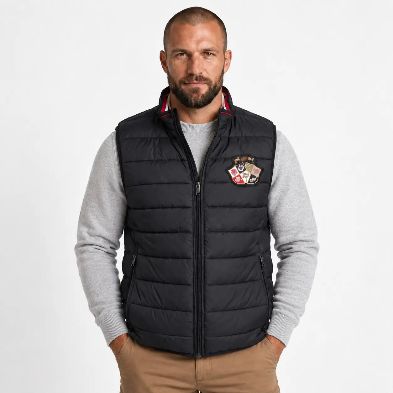 Doudoune sans manche noire Barbarians pour homme