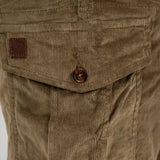 Pantalon cargo kaki en velours pour Homme Blacks Legend (zoom poche latérale)
