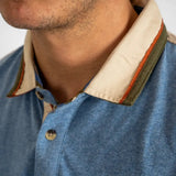 Polo 4 couleurs pour hommes BACK to LEGEND (zoom col et boutons ton sur ton)