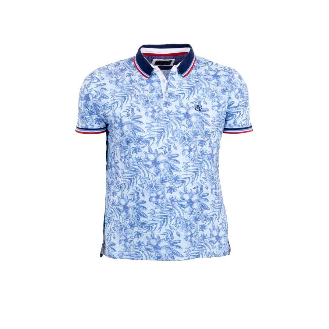 Polo bleu clair imprimé fleuri pour homme - Blacks Legend