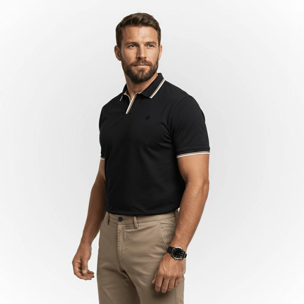 Polo anti UV noir BACK TO LEGEND