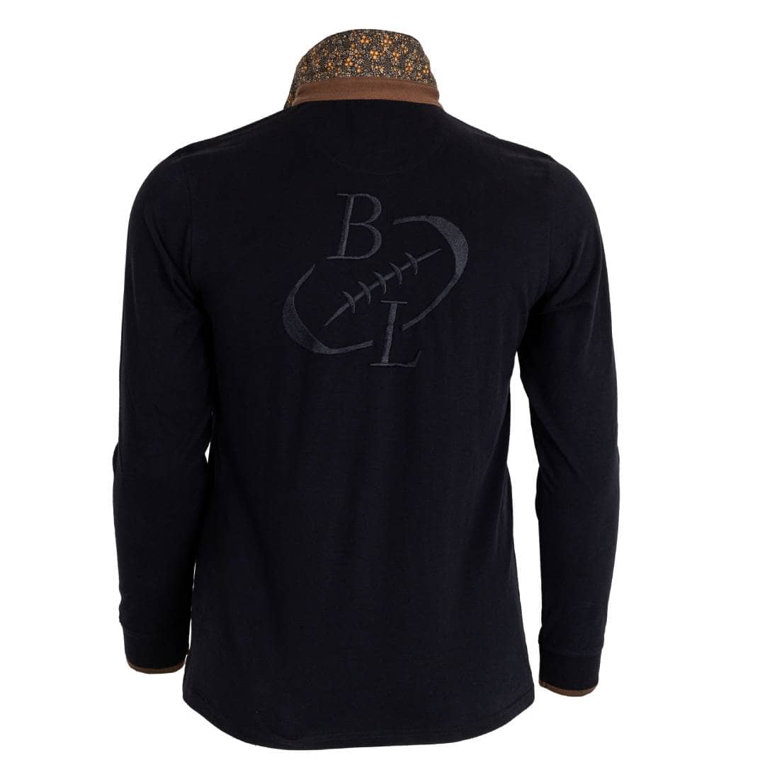 Polo Blacks Legend noir à manches longues siglé BL (vue de dos)