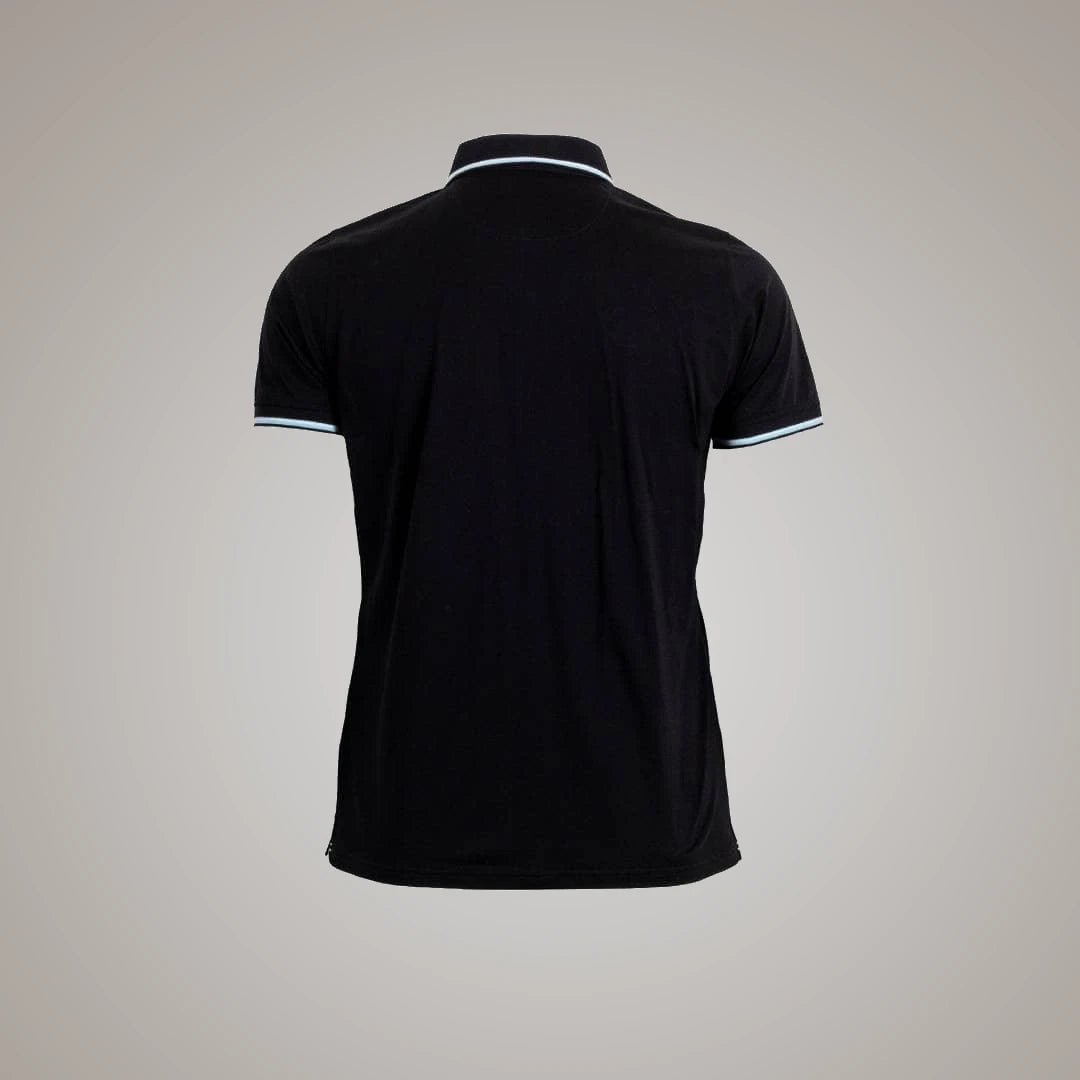 Polo noir mercerisé pour Homme BACK TO LEGEND (vue de dos)