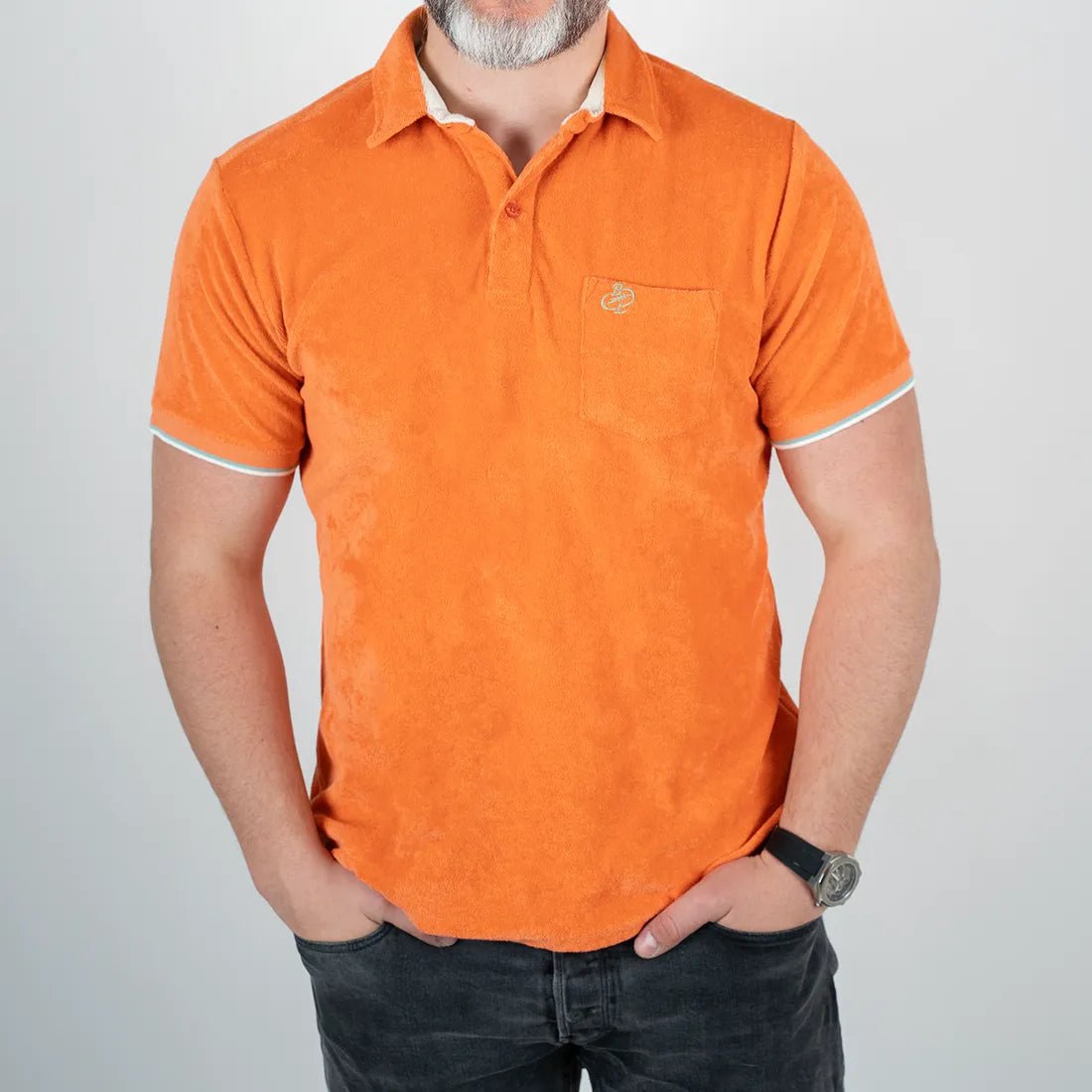 Polo orange en tissu éponge pour Homme - Blacks Legend
