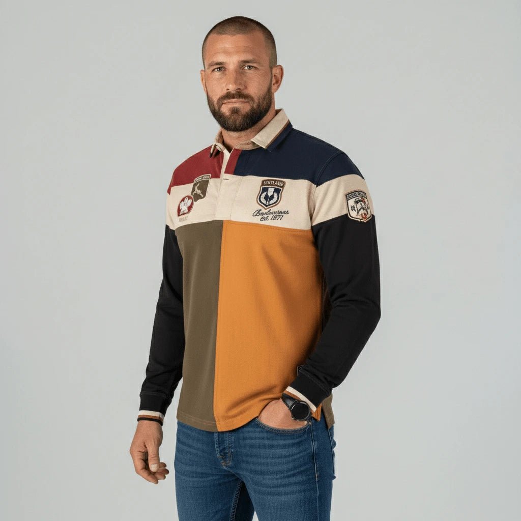 Polo patchwork multicolore Barbarians multi nations BACK TO LEGEND