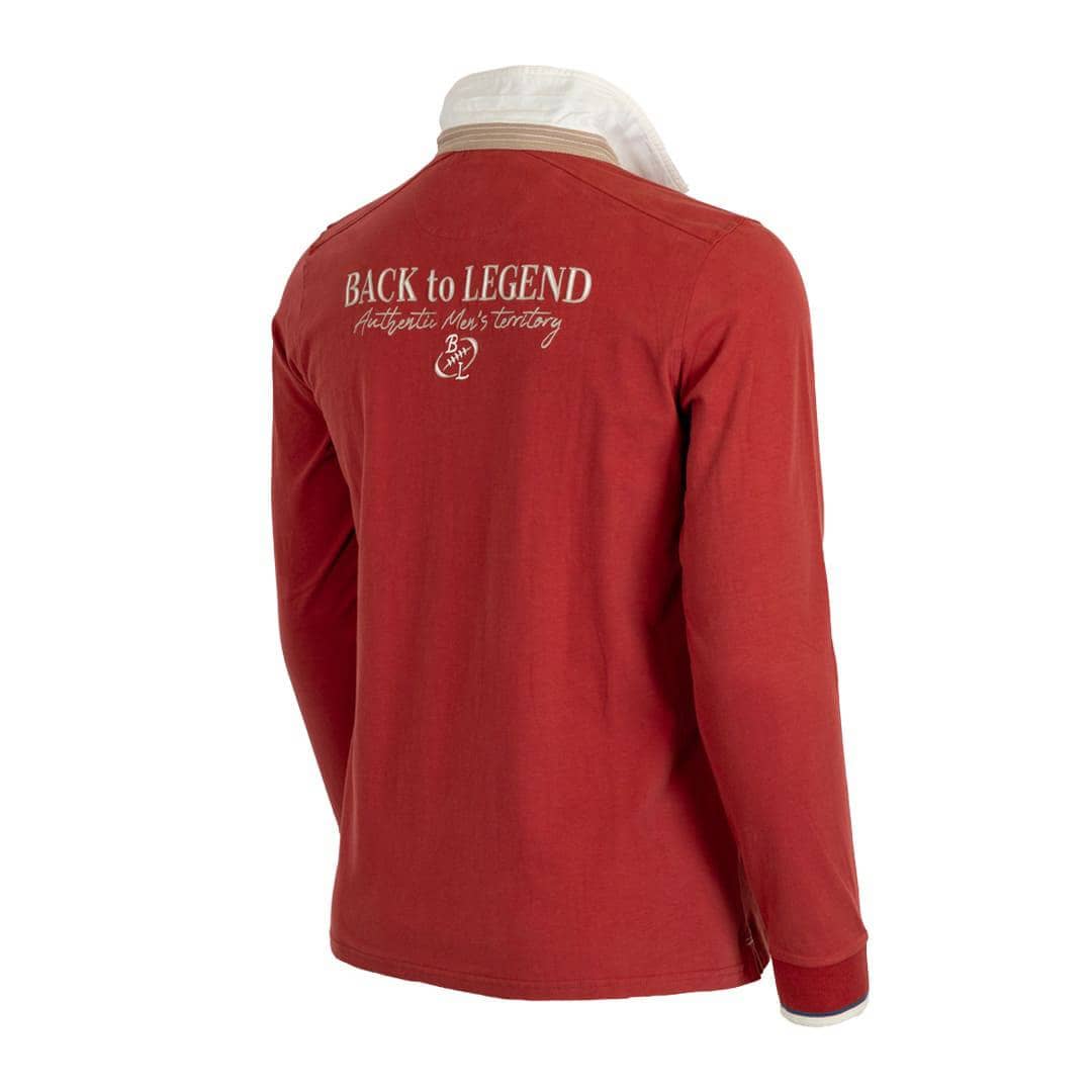 Polo rose à manches longues Authentic Men's Territory (vue de 3/4 arrière)