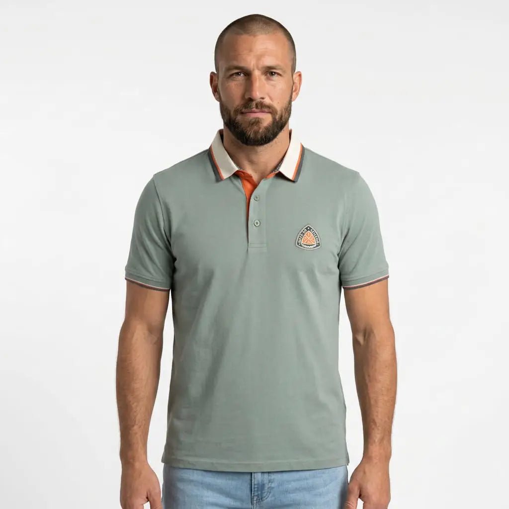 Polo homme BACK TO LEGEND vert écume toucher peau de pêche