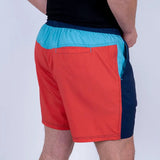 Short de bain tricolore marine/rouge/turquoise BACK to LEGEND (vue de dos)