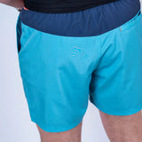 Short de bain homme turquoise et marine BACK to LEGEND (vue de dos)