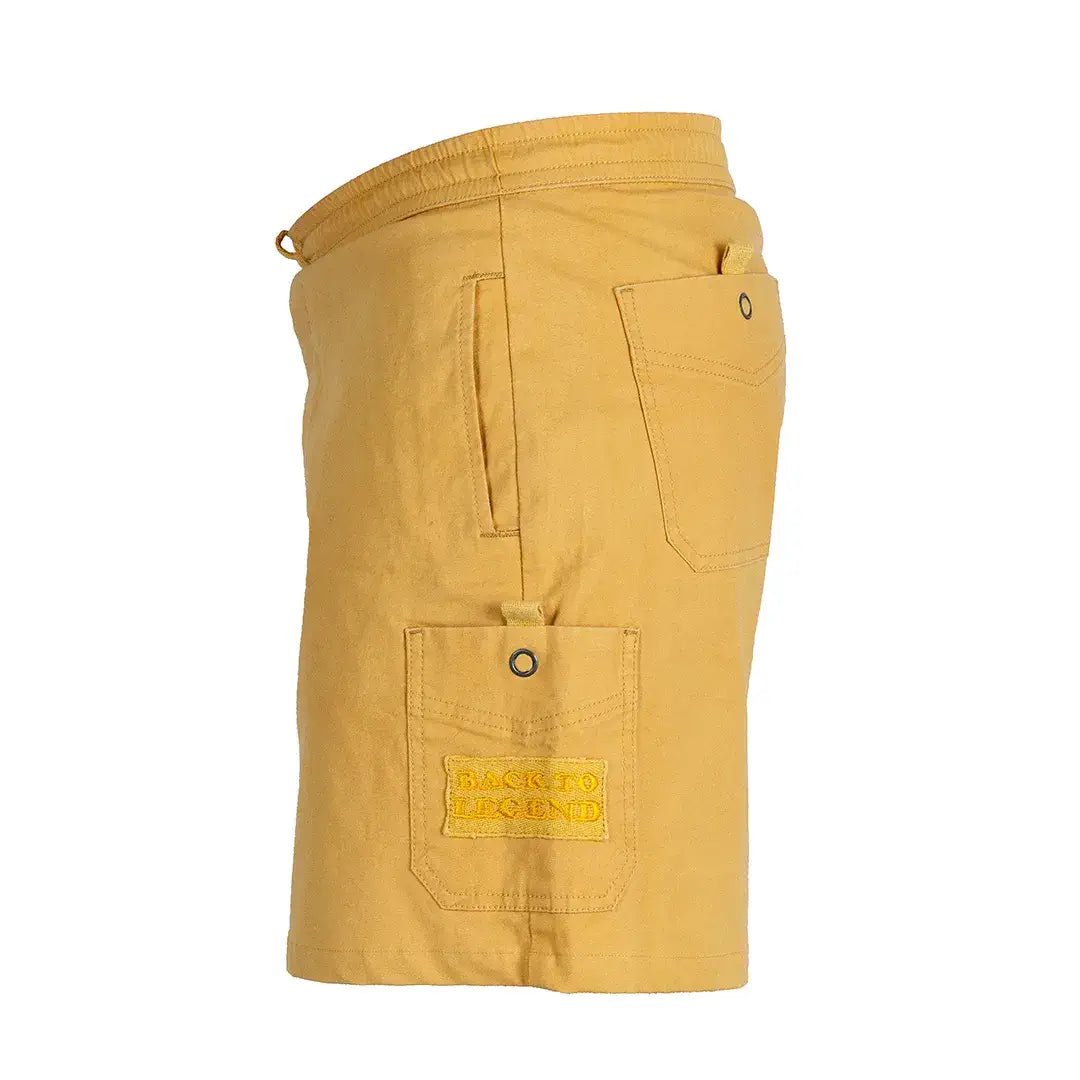 Short homme jaune maïs BACK to LEGEND (vue de profil)