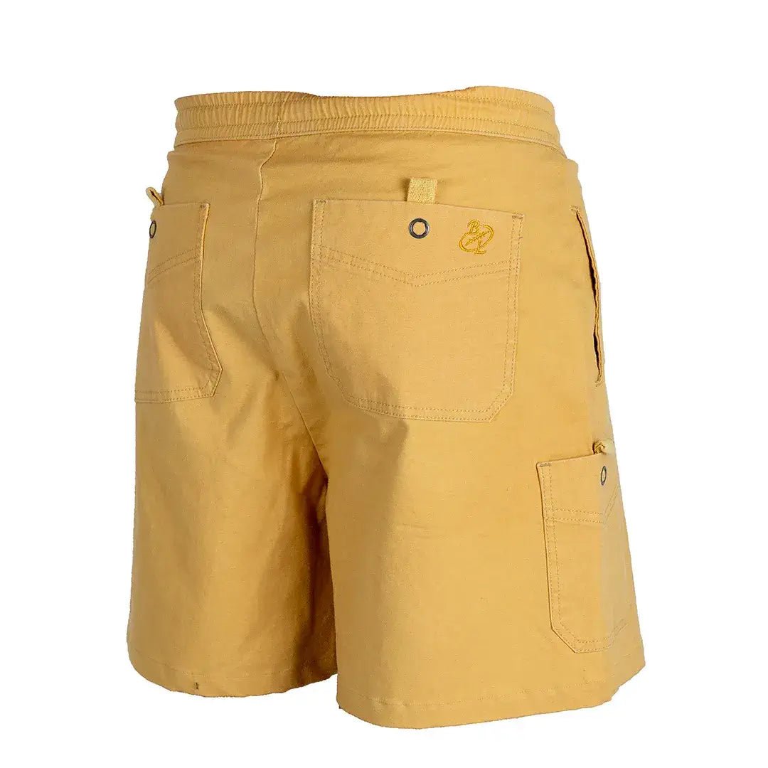 Short homme jaune maïs BACK to LEGEND (vue de 3/4 dos)
