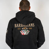 Sweat à capuche noir molletonné Barbarians multi-nation (vue de dos)