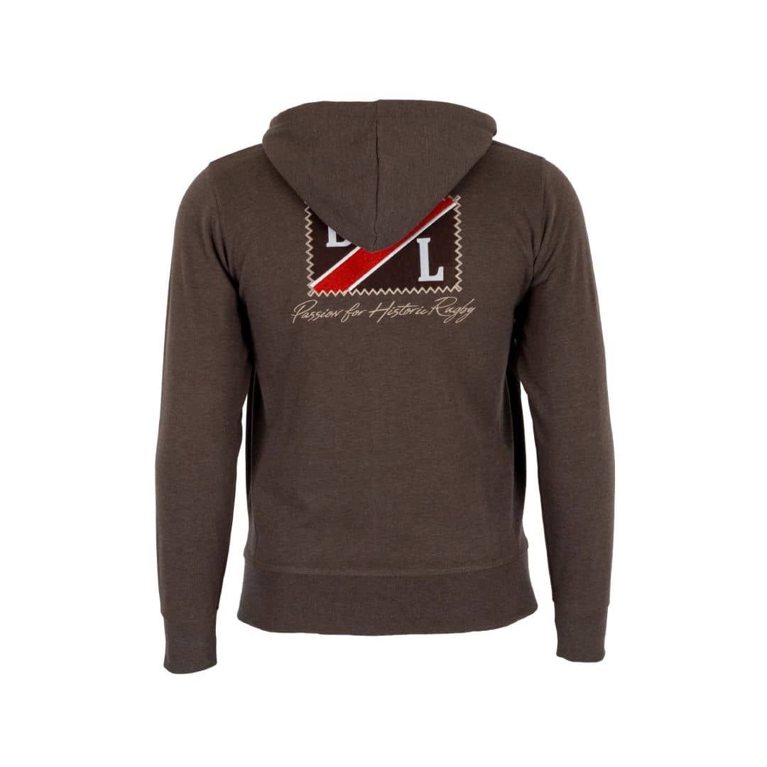 Sweat à capuche zippé marron (vue de dos)
