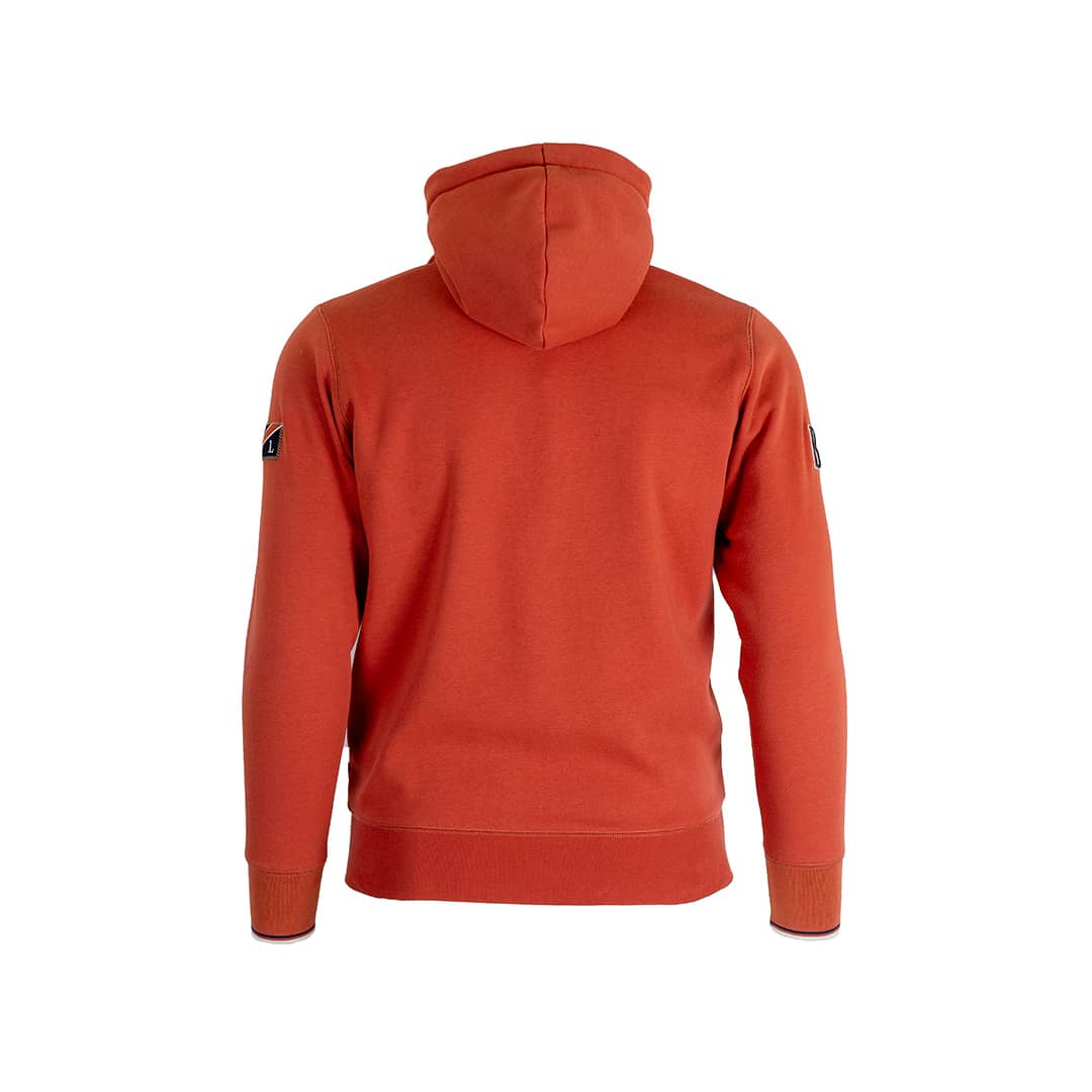 Sweat à capuche zippé orange BACK to LEGEND (vue de dos)