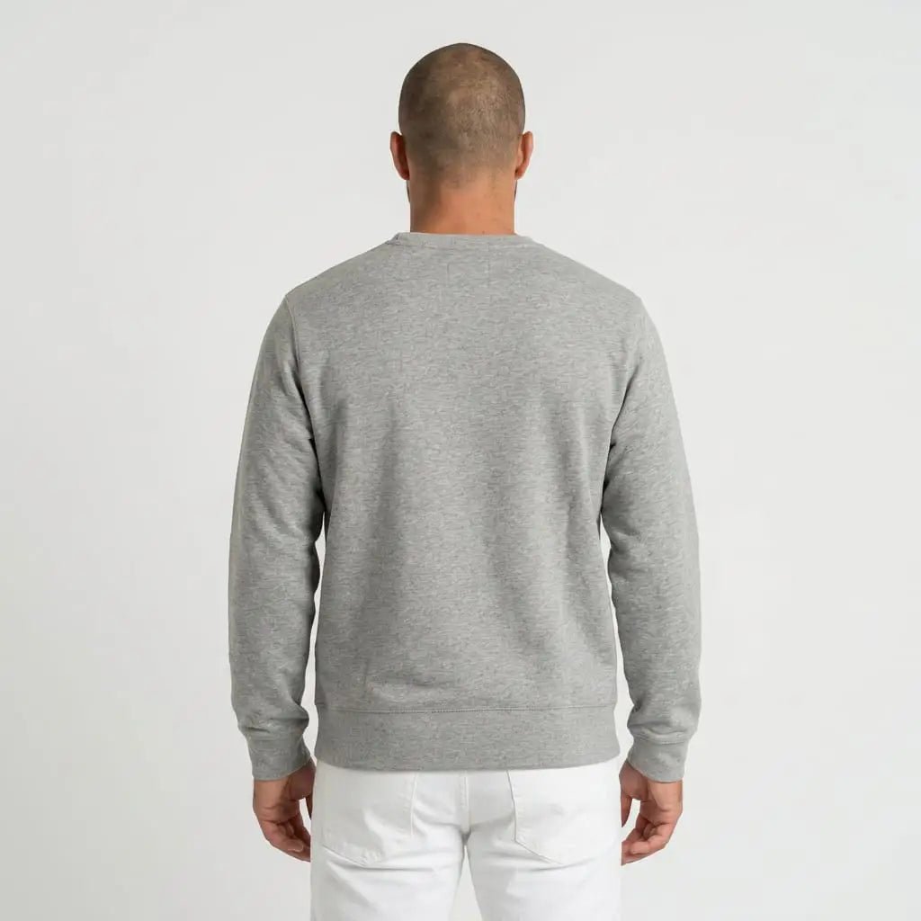 Sweat homme col rond gris chiné BACK TO LEGEND