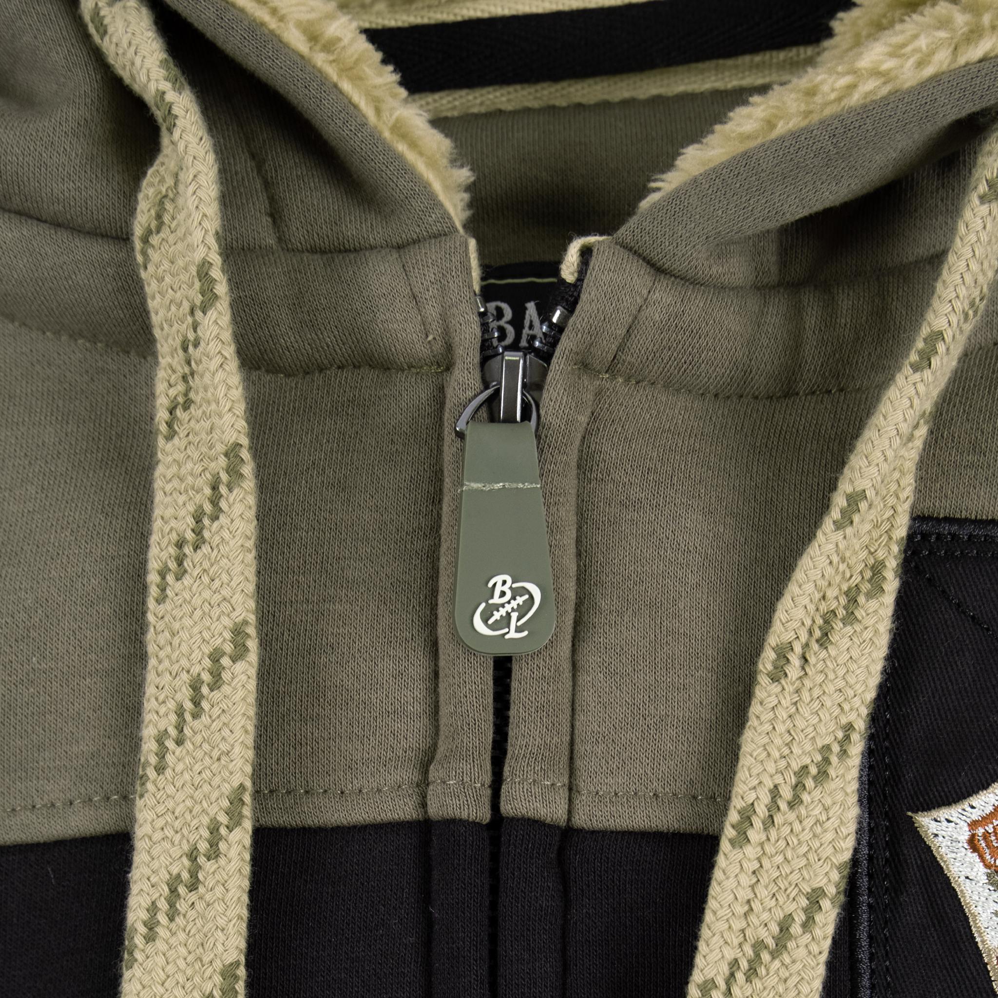 Sweat zippé à capuche Barbarians doublé polaire BACK TO LEGEND (zoom ajustement capuche)