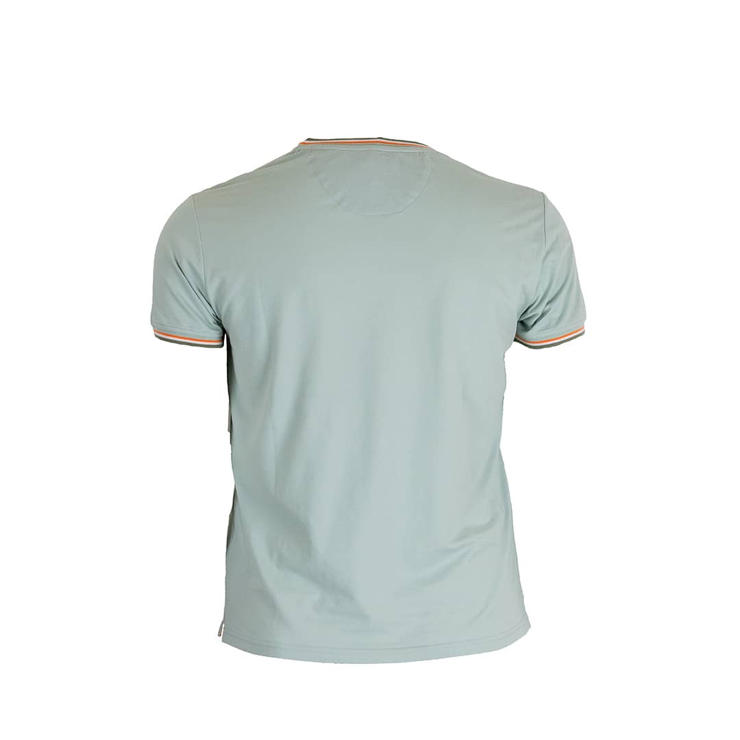 T-shirt Homme vert amande col V (vue de dos)