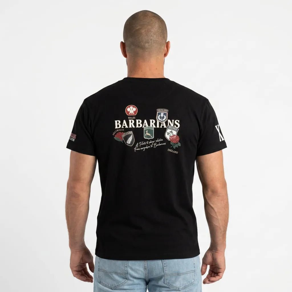 T-shirt manches courtes XV Barbarians noir pour homme - BACK TO LEGEND