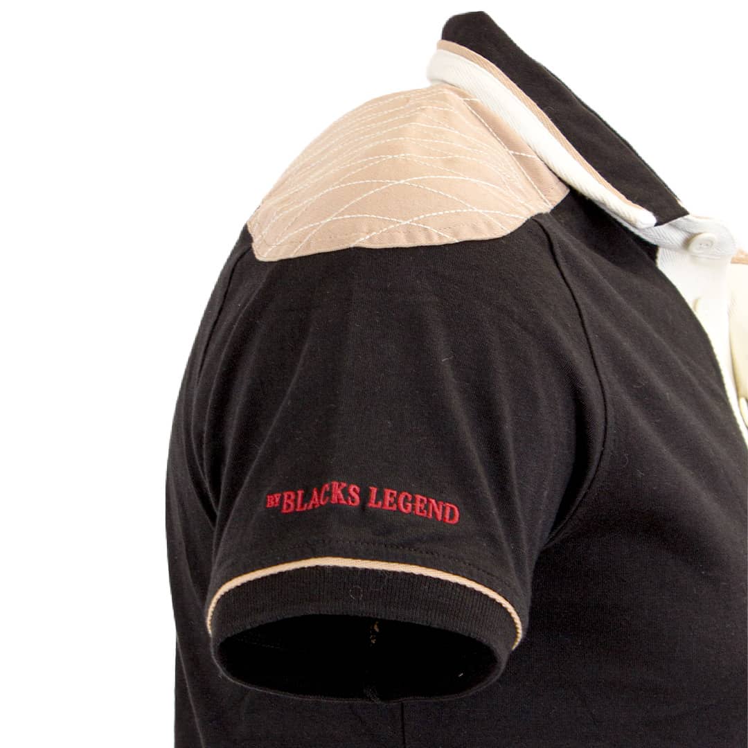 Polo noir "RCT Hall Of Fame" Blacks Legend (Zoom épaule)